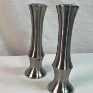 Salt & Pepper Shaker Set Stainless Steel 6” MCM Made in Japan Vintage Retro